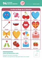 Atividade n.º 94: Bingo de S Valentim - Atividade Especial S. Valentim
