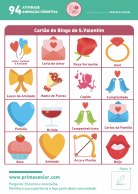 Atividade n.º 94: Bingo de S Valentim - Atividade Especial S. Valentim
