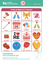 Atividade n.º 94: Bingo de S Valentim - Atividade Especial S. Valentim
