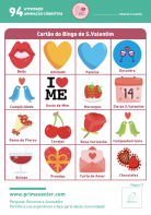 Atividade n.º 94: Bingo de S Valentim - Atividade Especial S. Valentim