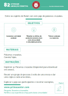 Atividade n.º 82: Palavras Cruzadas dificuldade III - Especial Natal