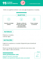 Atividade n.º 95: Palavras Cruzadas dificuldade II - Especial S. Valentim