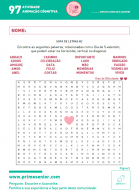 Atividade n.º 97: Sopa de letras de S. Valentim - dificuldade II - Atividade Especial S. Valentim