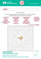 Atividade n.º 98: Sopa de letras de S. Valentim - dificuldade III - Atividade Especial S. Valentim