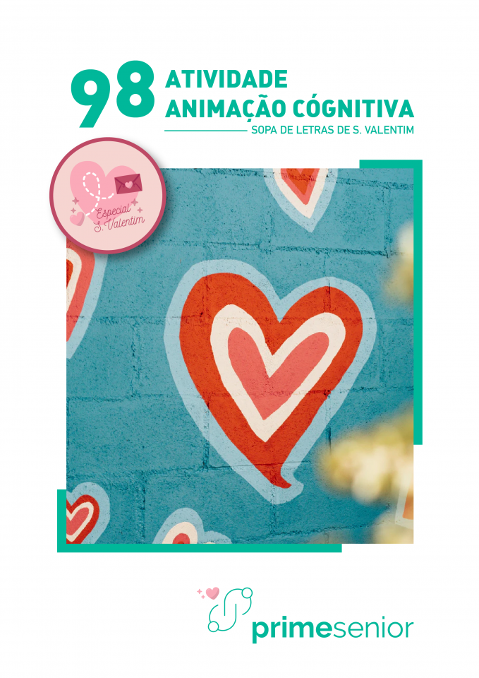 Atividade n.º 98: Sopa de letras de S. Valentim - dificuldade III - Atividade Especial S. Valentim