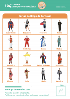 Atividade n.º 104: Bingo de Carnaval - Atividade Especial Carnaval