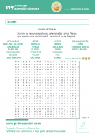 Atividade n.º 119: Sopa de Letras de Páscoa - dificuldade III - Atividade Especial Páscoa